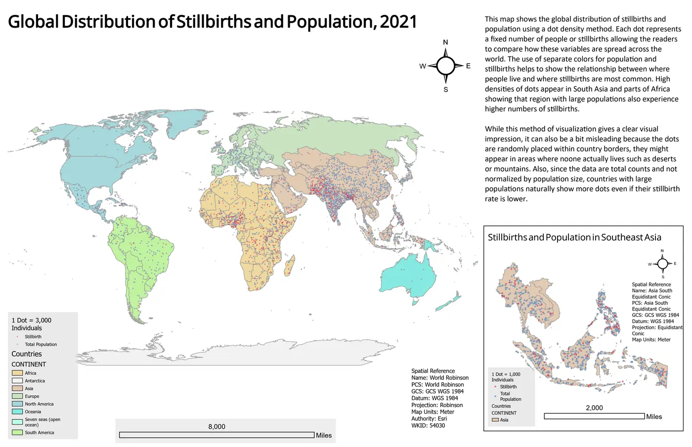Global stillbirth and population thematic map