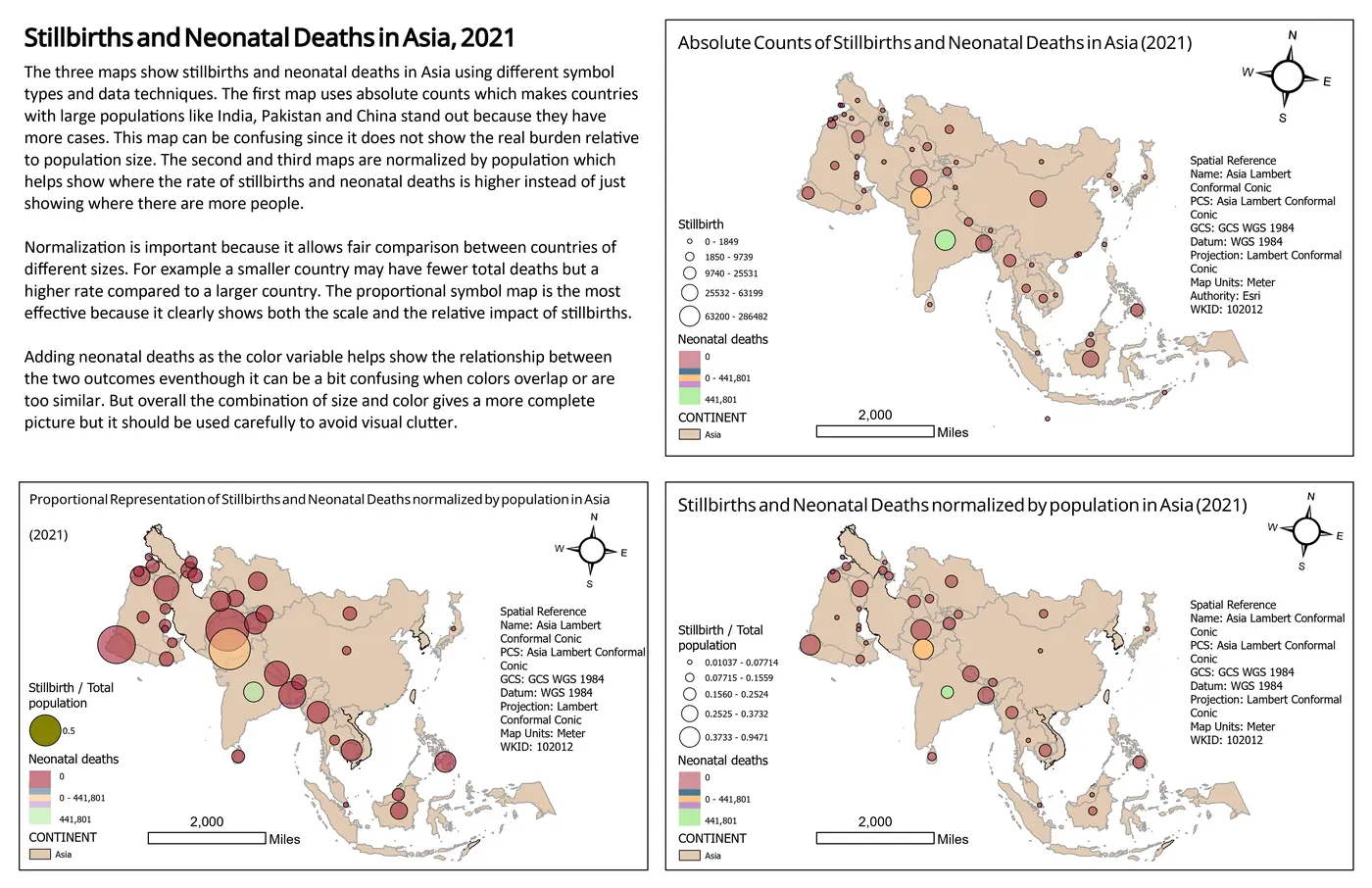 Health geography maps of stillbirths and neonatal deaths in Asia
