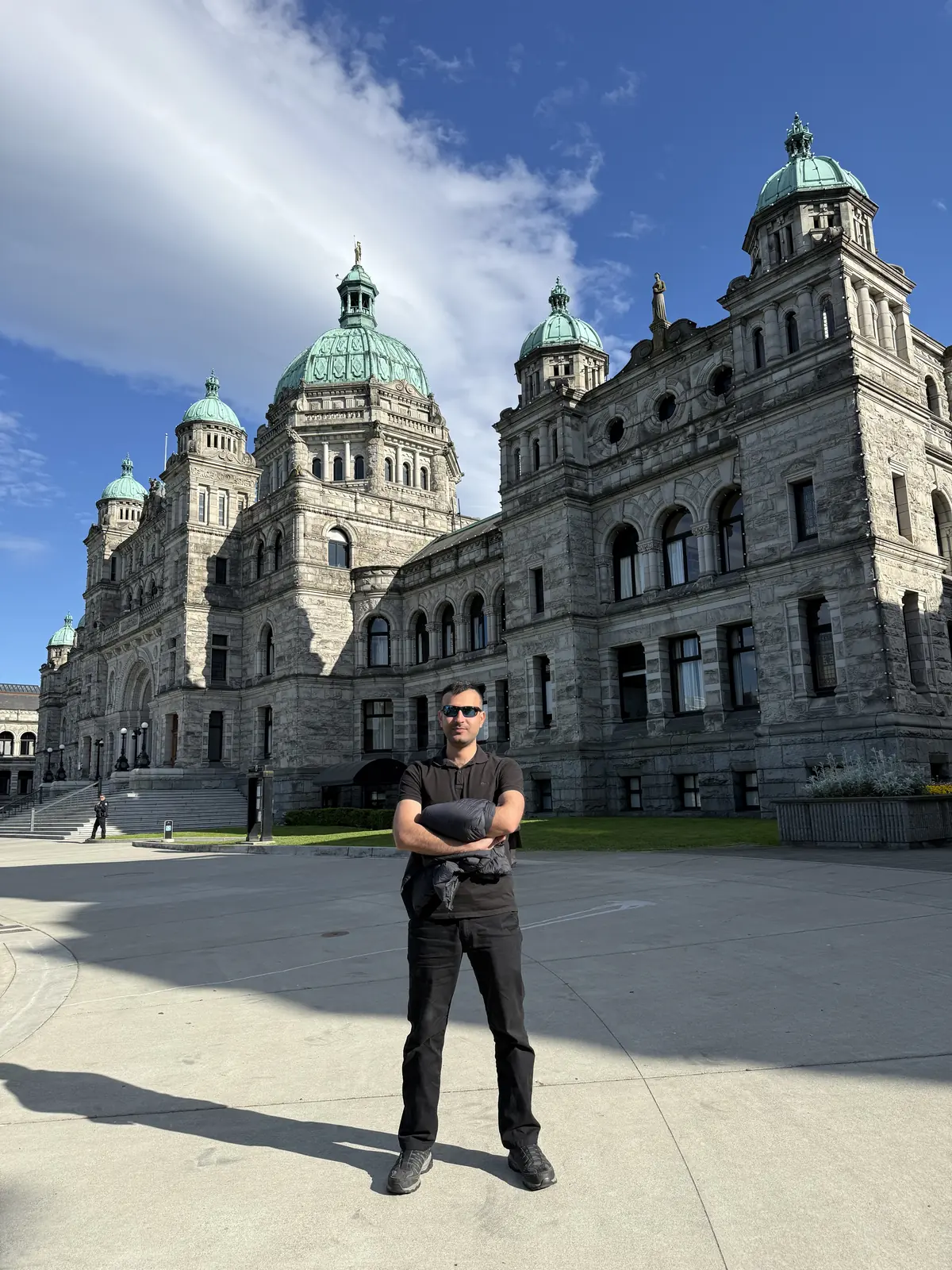 Salman Haider outside the British Columbia Parliament Buildings
