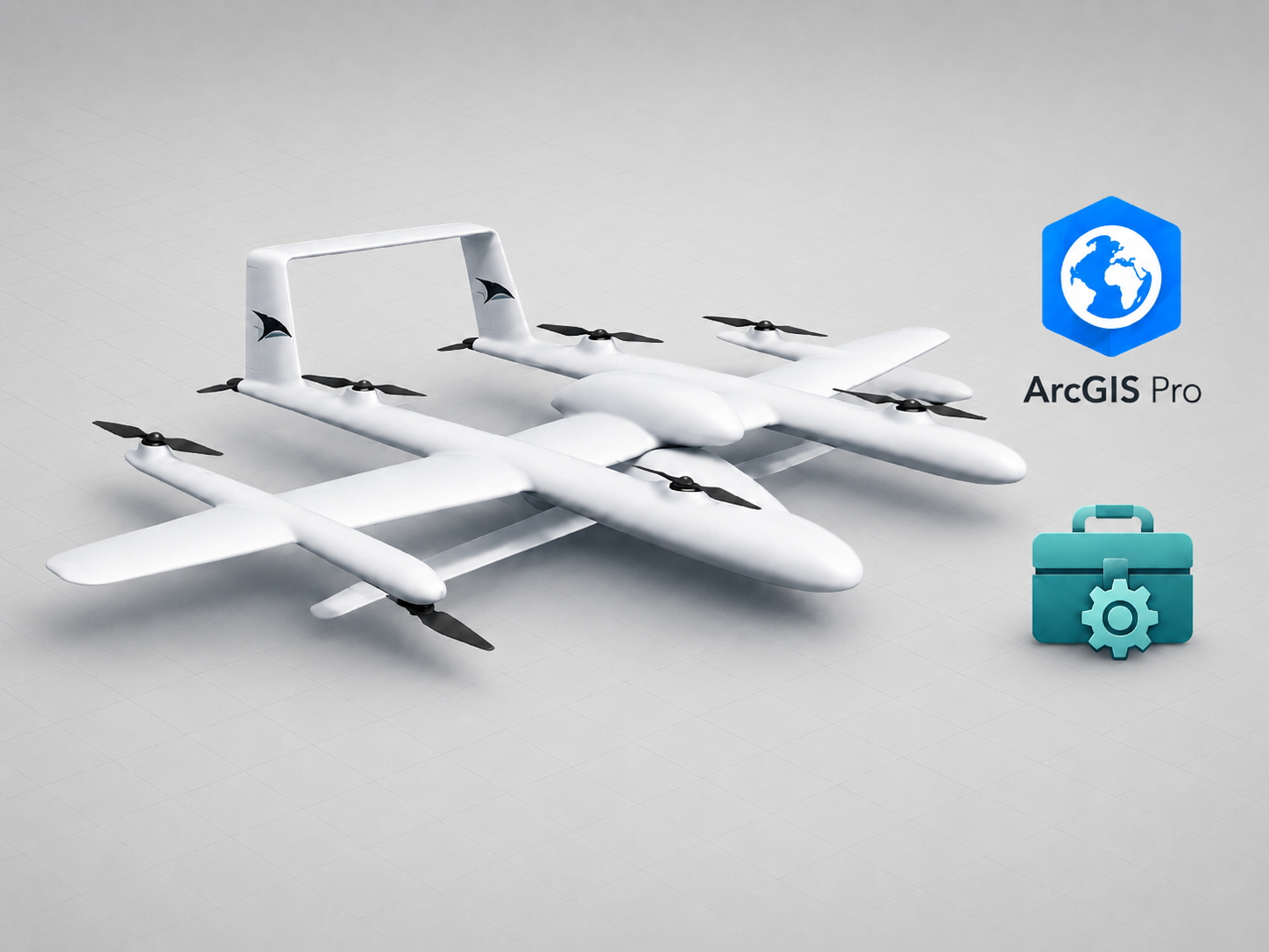 Drone Route Report Automation map showing flight path, drive path, and route summary table